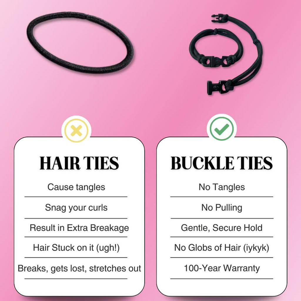 Buckle Hair Tie Elastics - No Snagging, No Tangles