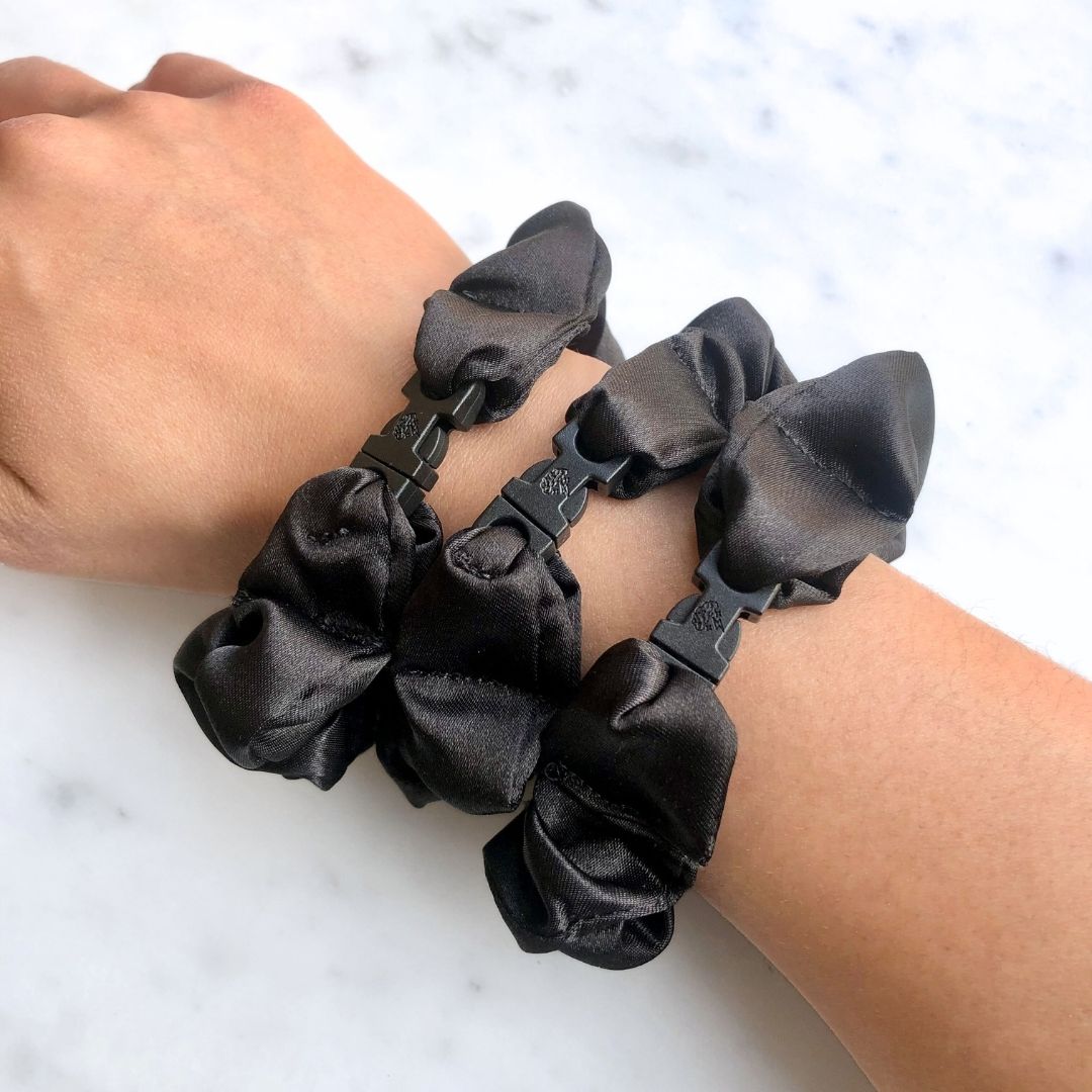 MINI 3-Pack Neutral Buckle Scrunchies Bundle - No Snagging, No Tangles