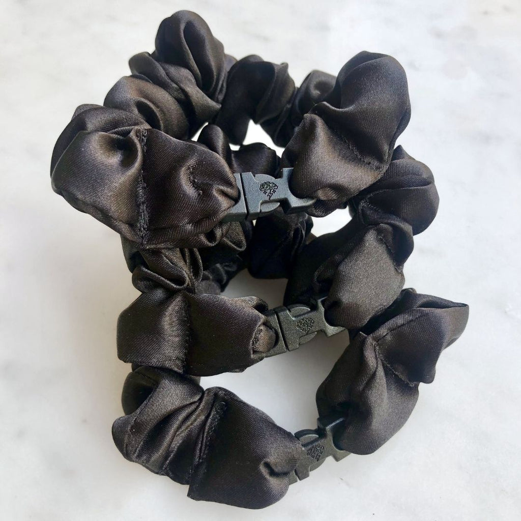 MINI 3-Pack Neutral Buckle Scrunchies Bundle - No Snagging, No Tangles