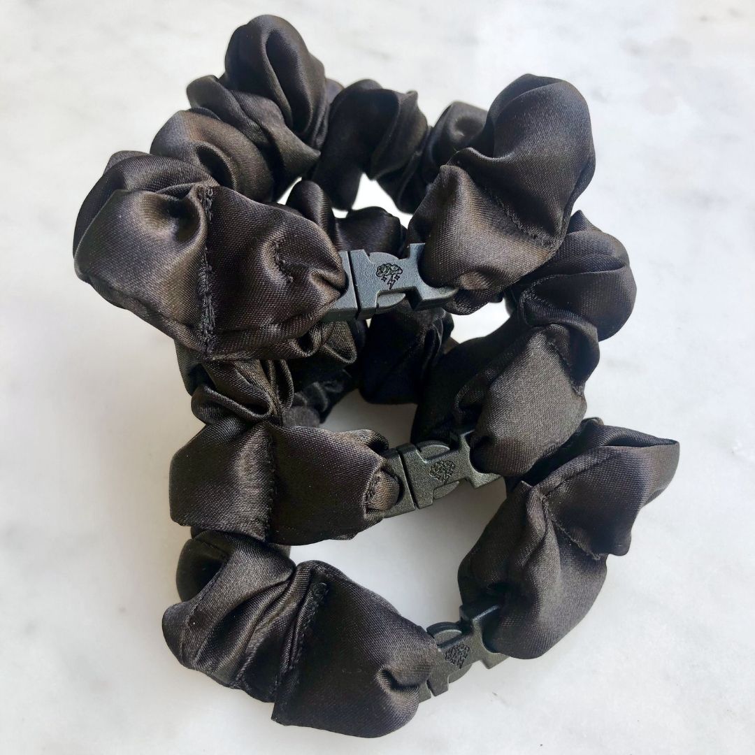 MINI 3-Pack Neutral Buckle Scrunchies Bundle - No Snagging, No Tangles